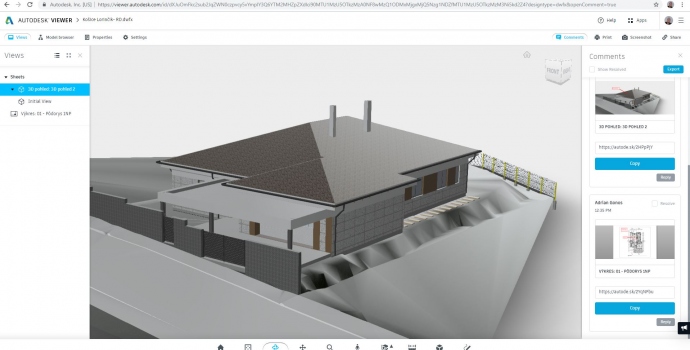 Možnosť prezerania svojho rozpracovaného projektu